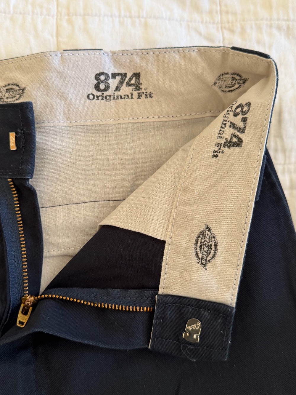 Dickies 874 Original Fit Chino Pants - Navy & Beige Trim